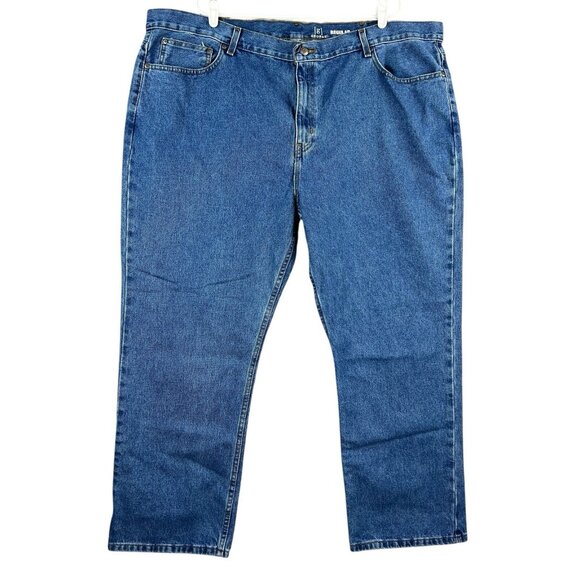 GEORGE Men's Blue Cotton Denim Jeans Size 48x30 Regular Fit Straight Leg NWT - Picture 1 of 12